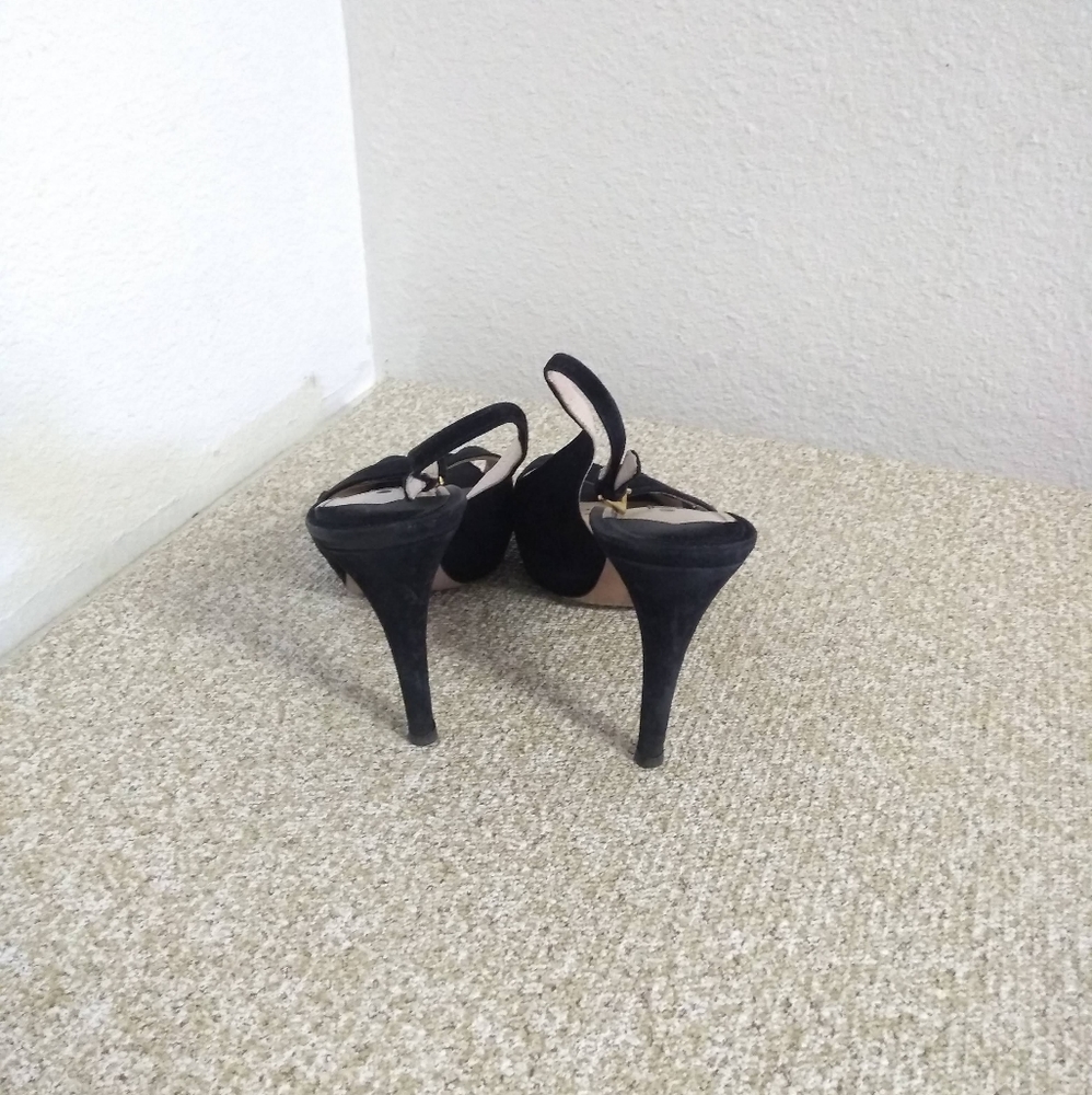 Prada Milano Black Suede Sandals - Picture 3 of 6